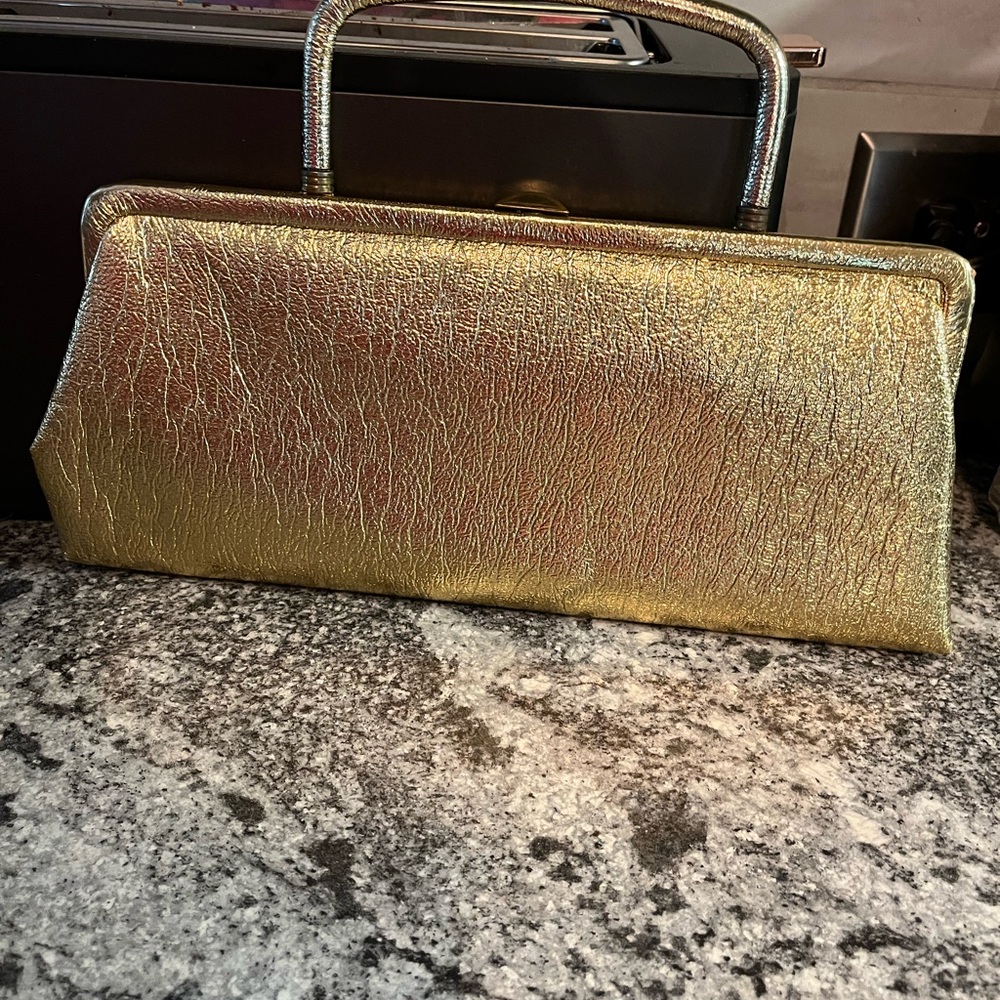 60's Vintage Bobbie Jerome Gold Clutch  Purse